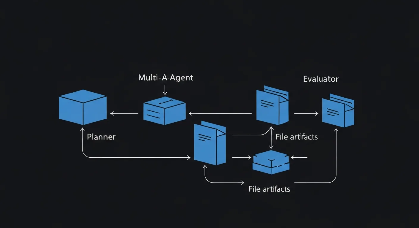 The three-agent harness: Planner sets scope, Generator builds, Evaluator tests and critiques