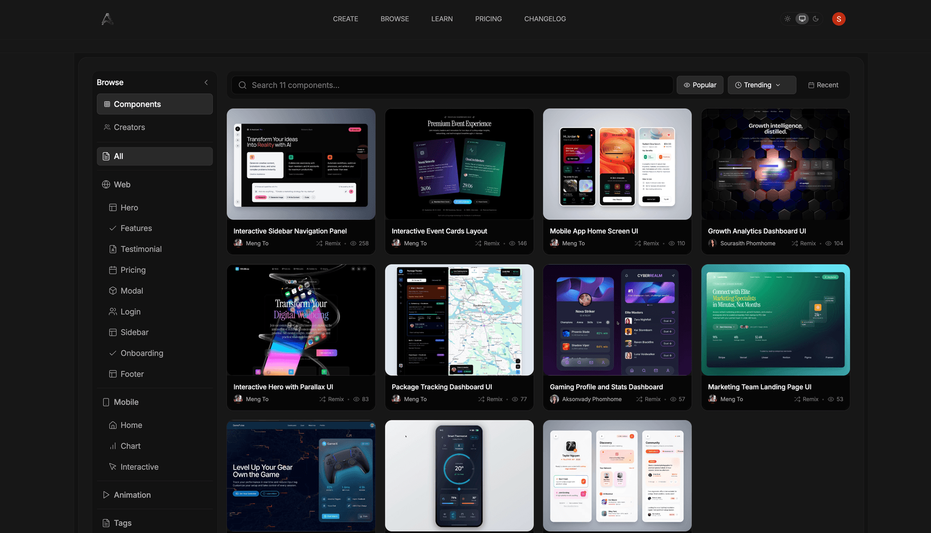 Explore ready-made UI components for instant inspiration.