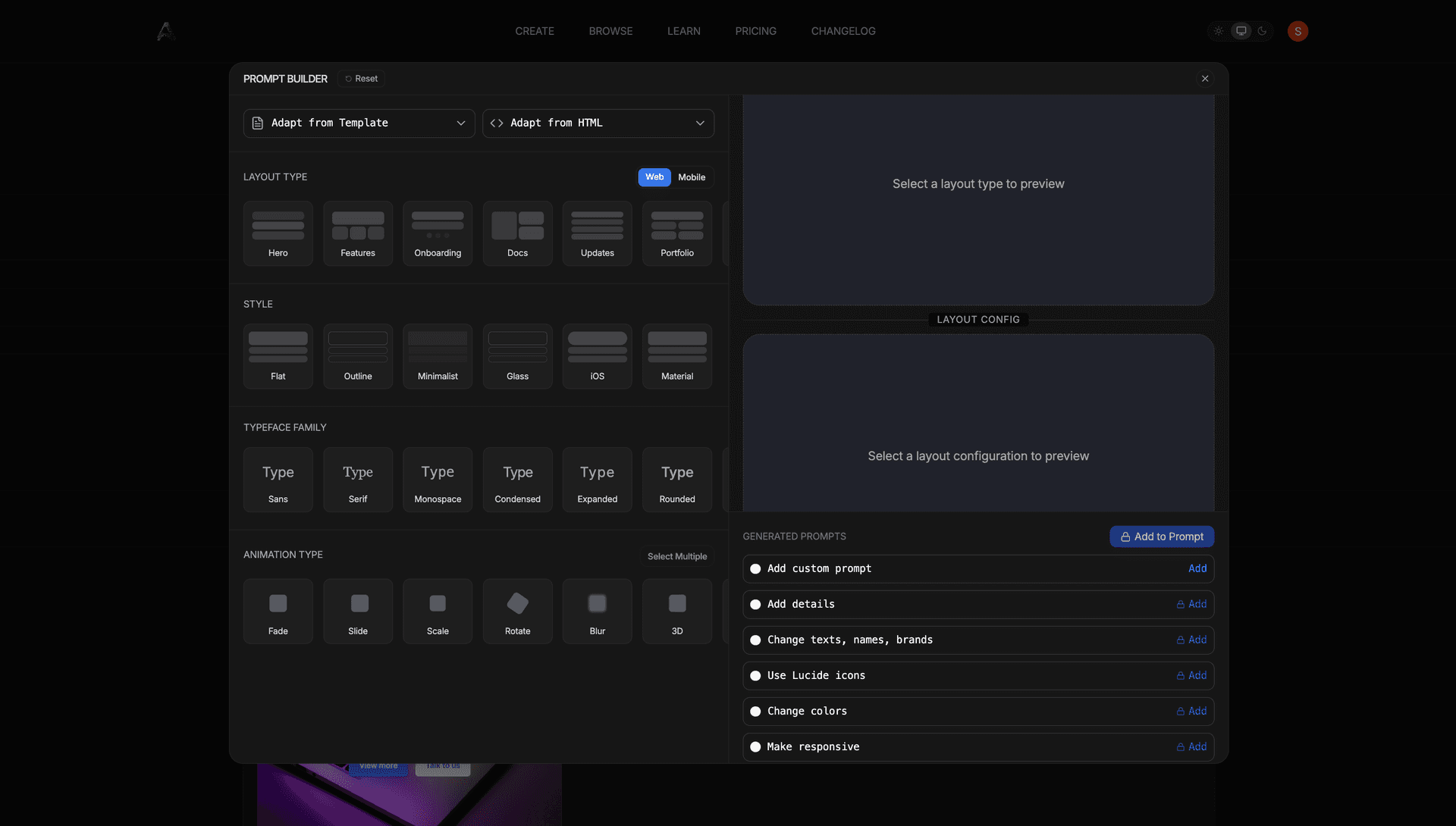 Use the prompt builder to craft stunning, AI-generated designs effortlessly.