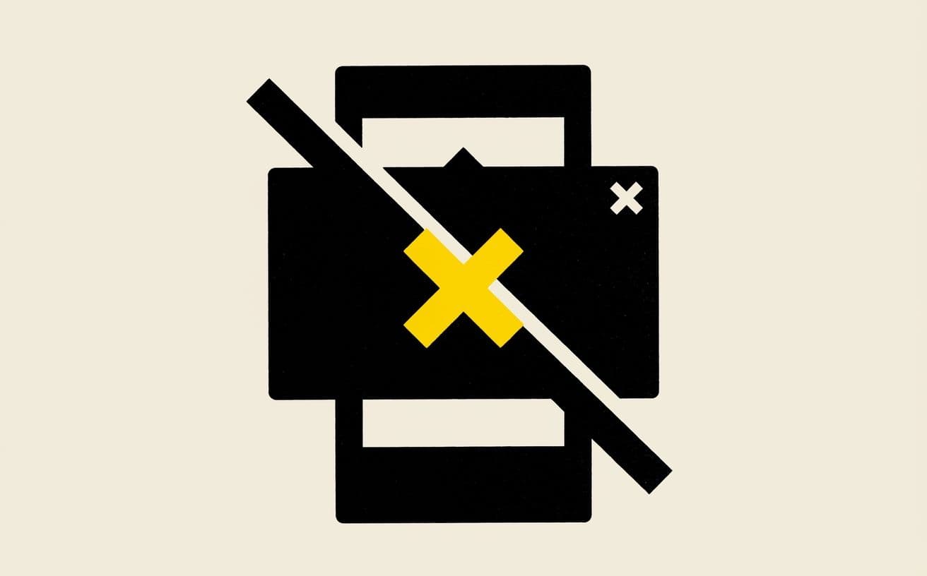 The classic mobile anti-pattern: full-screen popup with close button in the hard-zone corner. Google's mobile usability rating drops, conversion rate drops, user frustration rises. Delete.